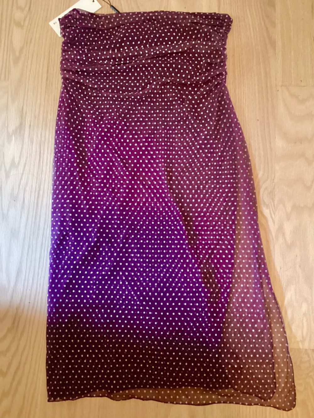 NWT Shan Canada Strapless Dress Mesh Polka Dot $495